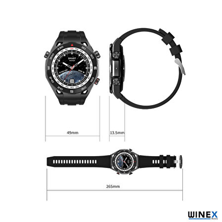 Winex 2023 Watch SK4 Ultimate Android İOs HarmonyOs Uyumlu Akıllı Saat Gümüş