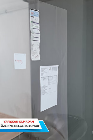 100x120 Cm, 2 Adet Şeffaf Kağıt Tahta, Yapışkansız Tutunan Statik Akıllı Kağıt Yazı Tahtası