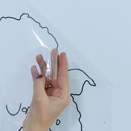 Dilsiz Türkiye Haritası - Yapışkansız Tutunma ve Yaz-Sil Özellikli Akıllı Kağıt (Şehir Bölmesiz)