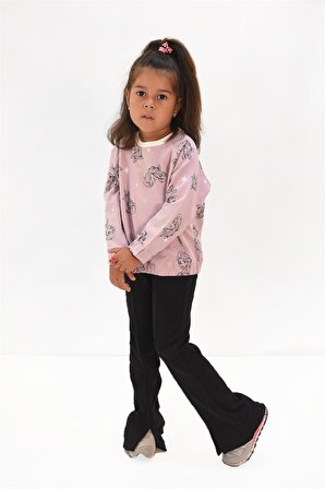 Kız Çocuk Baskılı Oversize Sweatshirt
