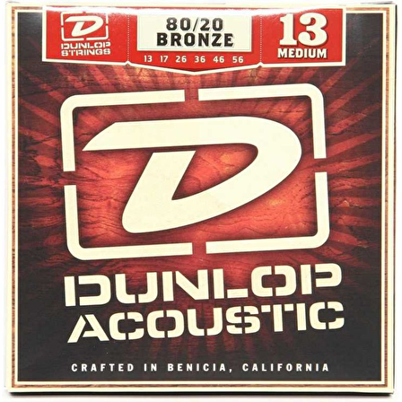 Jim Dunlop DAB1356 Medium 80/20 Bronze Akustik Gitar Teli (13-56)
