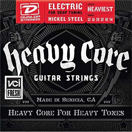 Jim Dunlop DHCN1254 Heavy Core Elektro Gitar Teli (12-54)