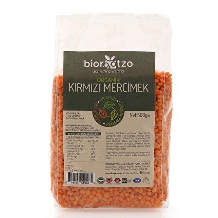 Organik Kırmızı Mercimek (500 G)