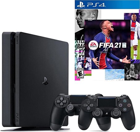 Playstation 4 Slim 1 Tb + 2. Ps4 Kol + Ps4 Fifa 2021