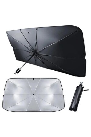 Oto Katlanabilir Güneşlik Şemsiye Ön Cam Gölgelik 118 cm - 65 cm Özel Kılıflı Şemsiye Güneşlik
