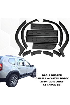 Dacia Duster Çamurluk Damalı Dodik Mat Siyah Renk Duster Yazılı 2010-2017 Arası Dodic 12 Prç.-