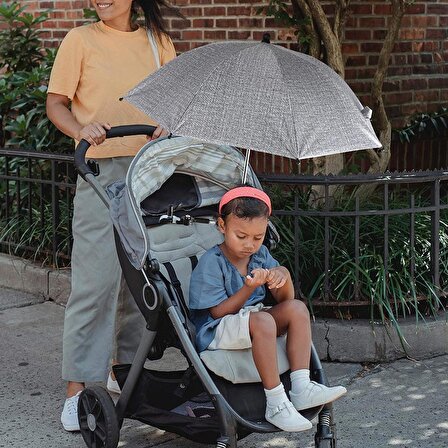 Valkyrie Bebek Arabası İçin Ayrılabilir 360 Derece Ayarlanabilir 75 cm Şemsiye - Gri