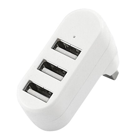 Valkyrie 3 Portlu USB 2.0 Hub Döner Kafalı Splitter Hub Adaptör Beyaz