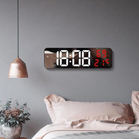 Valkyrie Nem ölçer Dereceli LED Duvar ve Masa Alarm Saati Kırmızı