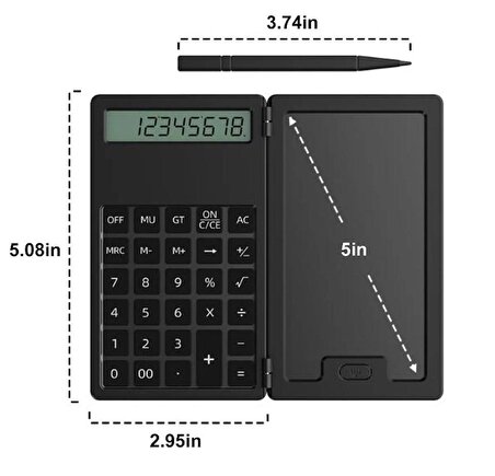 Valkyrie G050 Mini Cep Boy Dijital Çizim Tabletli Stylus Hesap Makinesi Katlanabilir 5 inç