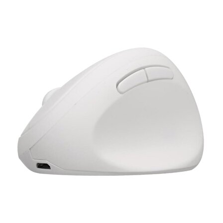 Valkyrie Y08 Dikey Kablosuz 2.4G Sessiz Şarjlı 6 Tuşlu Vertical Mouse 1600DPI 400mAh Beyaz