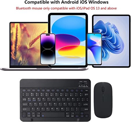 Valkyrie Bluetooth Ios Ipad Android Windows Uyumlu Klavye Mouse Seti - Sessiz - Şarjlı - Combo - Ultra İnce - Türkçe - Kablosuz Siyah