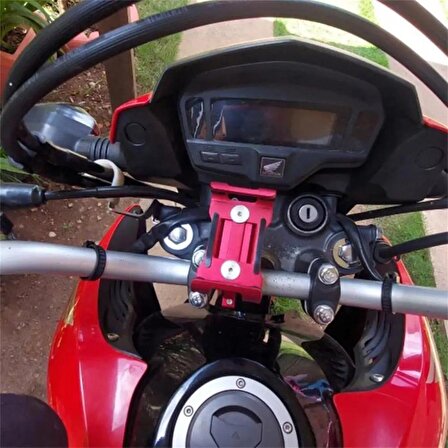 Valkyrie Alüminyum Bisiklet Motosiklet Cep Telefonu Tutucu Dayanıklı Paslanmaz 360 Derece Evremsel Uyum Kırmızı
