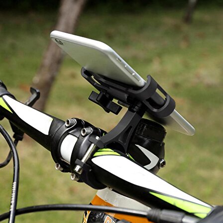 Valkyrie Alüminyum Bisiklet Motosiklet Cep Telefonu Tutucu Dayanıklı Paslanmaz 360 Derece Evremsel Uyum Siyah