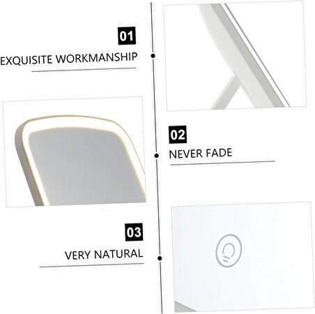 Valkyrie LED Işıklı Şarjlı Makyaj Aynası - 3 Farklı Işık Tonu - Dokunmatik Ekran - Dimmers Ayarı - Beyaz, Sarı, Gün Işığı Make Up Mirror