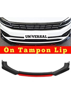 Universal Ön Tampon Altı Lip 4 Parça (Kırmızı) Ford Courier Uyumlu