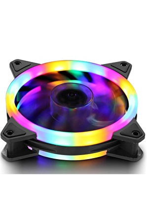 12 Cm Rgb Led Fan Işıklı Kasa Fanı Rainbow Kasa Soğutucu Fan