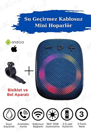 Bisiklet Gidon Kablosuz Hoparlör Su Geçirmez Android Apple Wireless Taşınabilir Mini Hoparlör