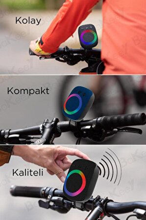 Bisiklet Gidon Kablosuz Hoparlör Su Geçirmez Android Apple Wireless Taşınabilir Mini Hoparlör