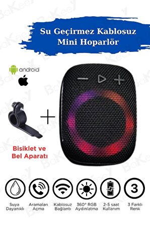 Bisiklet Gidon Kablosuz Hoparlör Su Geçirmez Android Apple Wireless Taşınabilir Mini Hoparlör