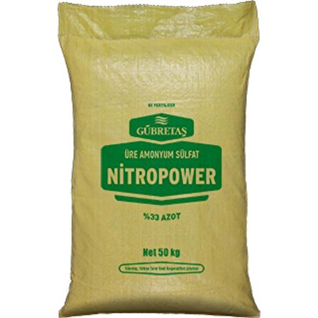 Gübretaş Nitropower Bitki Besini Üre Amonyum Sulfat Demir Suda Çözünür Kükürt %33 Azot Gübresi 50 Kg