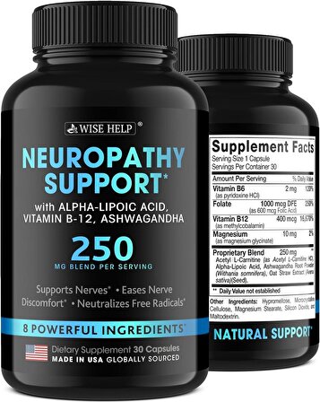WISE HELP Neuropathy Support Natural Anti Stress 30 Kapsül