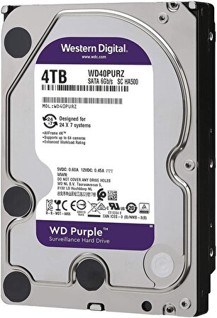 WD Purple WD40PURZ 3.5 inç 4 TB 5400 RPM Sata 3.0 Harddisk 