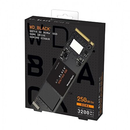WD 250 GB Black SN750 WDS250G1B0E  3200MB/S 1000MB/S M.2 2280 NVMe SSD Disk