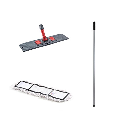 Tablet Palet Nemli Yedek Mop Takımı Seti - 50 Cm. Nemli Mop + Katlanır Aparat + Metal Vidalı Sap