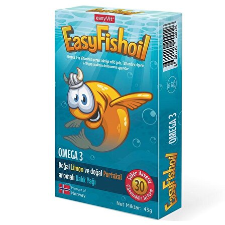 EasyFishoil Omega3 & D Vitamini İçeren Takviye Edici Gıda 4-10Yaş 45gr