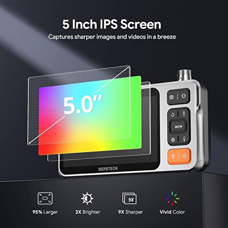 DEPSTECH 5" IPS Ekranlı Çift Lens İnceleme Kamerası 5.0MP - 3m