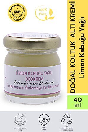 Limon Kabuğu Yağlı Krem Deodorant 40 ml %100 Doğal