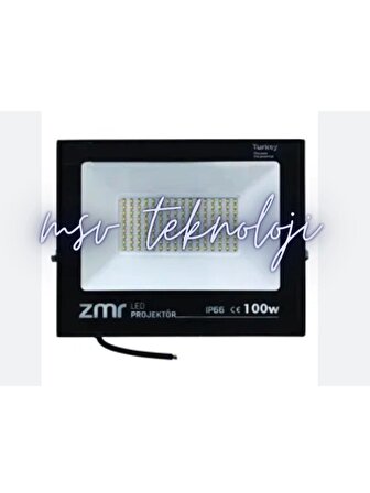 220 Volt 100 Watt zmr Siyah Slim Kasa 6500K Beyaz Işık IP66 Led Projektör
