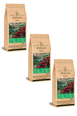Brezilya Santos Kahvesi Üçlü Avantaj Paketi 250 Gr x 3