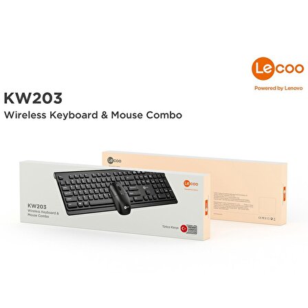 Lecoo KW203 Kablosuz Türkçe Q Klavye & Mouse Set