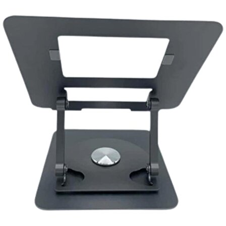 Notebook Macbook Uyumlu Standı 360 Derece Metal Çok Fonsiyonlu - Gümüş Gri