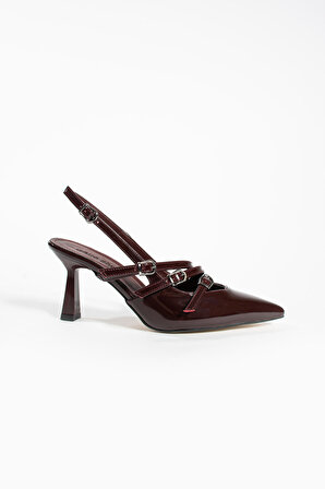 Kadın Topuklu Ayakkabı - 3 Bantlı Toka Detaylı Stiletto Rahat Şık ve Modern - 8cm