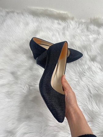 Rossa Kadın Simli Klasik Topuklu Ayakkabı