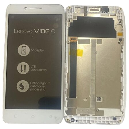 Lenovo A2020 Vibe C Çıtalı Lcd Ekran Beyaz