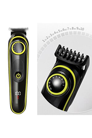 Kablosuz 5 In1 Saç Sakal Vücut Tıraş Makinesi Şarjlı Erkek Bakım Seti Led Ekran Şarjlı
