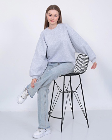 Kadın Uzun Kollu Oversize Sweatshirt