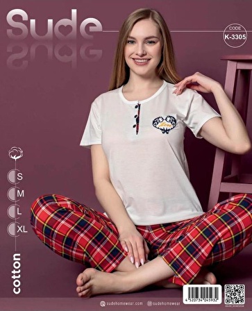 Sude K-3305 Penye Süprem Pamuk Kadın Pijama Takımı