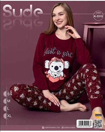 Sude K-3310  Koala Desenli Modal Kadın Pijama Takımı