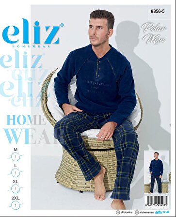 Eliz 8856-5 Homewear Mavi Polar Erkek Pijama Takımı