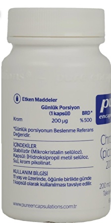 Pure Encapsulations Chromium Picolinate 200 Mcg 60 Kapsül