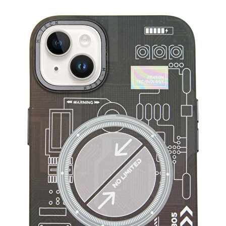iPhone 14 Plus Lute Kılıf MagSafe Şarj Destekli Kamera Korumalı Fosforlu Parlayan Kılıf