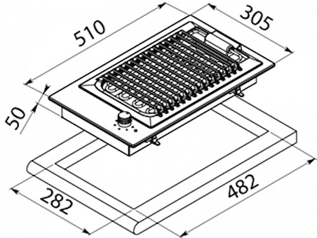 Marintek Elektrikli barbekü Paslanmaz çelik 220V/2400W