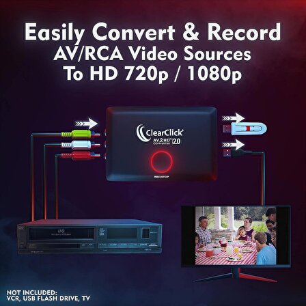 ClearClick AV'den HD'ye Dönüştürücü ve Kaydedici 2.0 (İkinci Nesil)