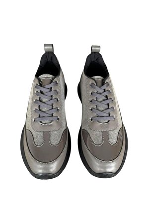 Bağcıklı Kadın Spor Sneaker Ayakkabı FÜME