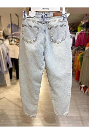 Misspoem Açık Mavi Mom Jeans Özel Tasarım baskılı Denim Pantolon % 100 Pamuk 72738